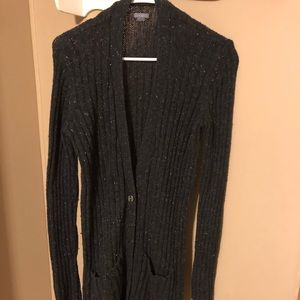 Long Charcoal Cardigan speckled